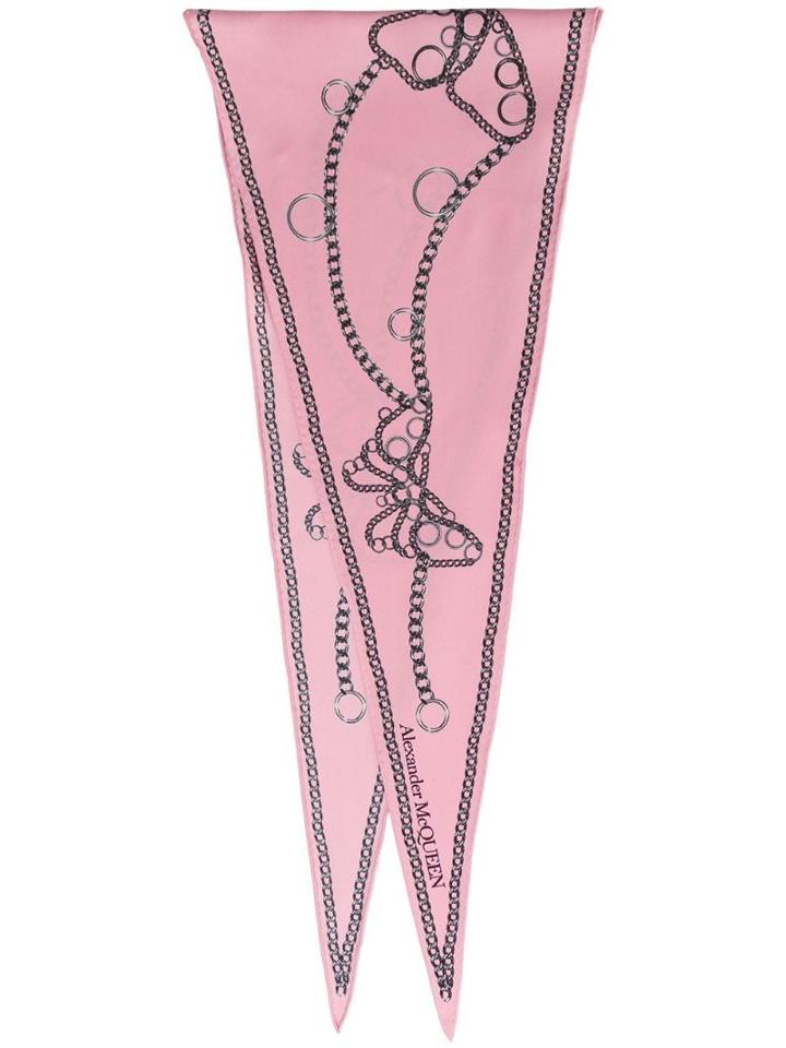 Alexander Mcqueen Skinny Chain Scarf - Pink