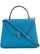 Valextra Structured Trapezoid Shoulder Bag - Blue