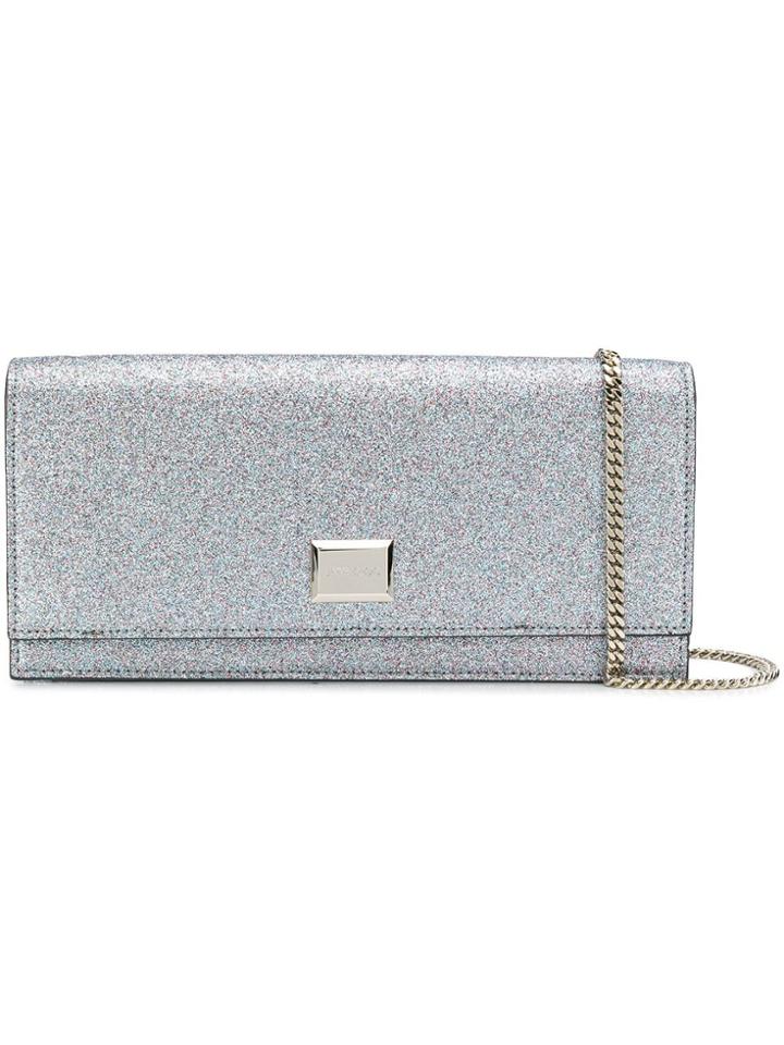 Jimmy Choo Lilia Glitter Clutch - Silver
