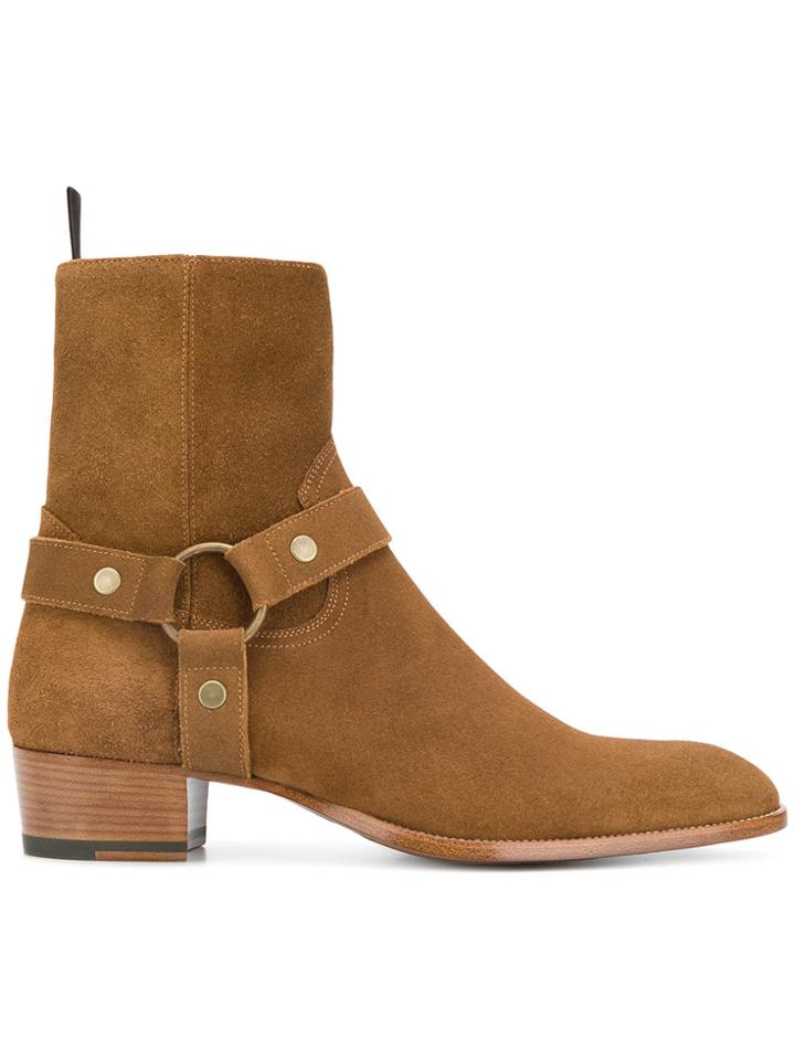 Saint Laurent Wyatt 40 Boots - Brown