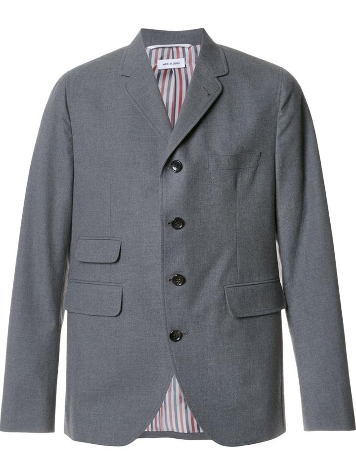 Thom Browne 'sport' Jacket, Men's, Size: Iii, Grey, Cupro/cotton