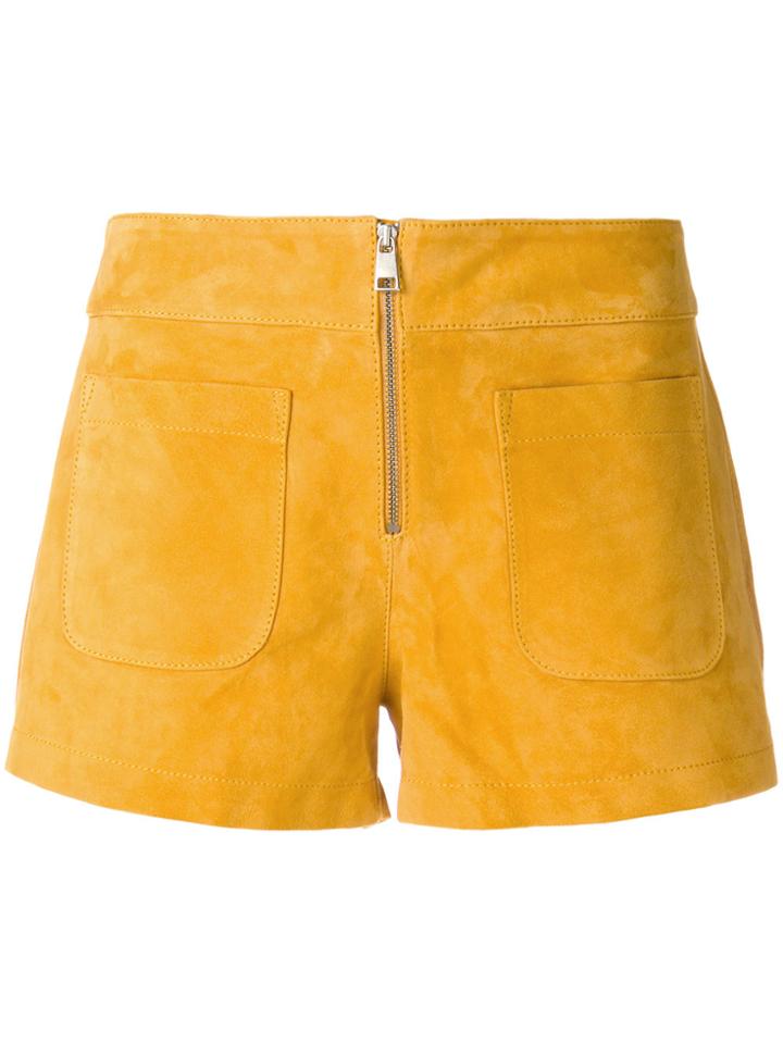 Victoria Beckham Front Zipped Shorts - Yellow & Orange