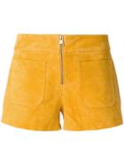 Victoria Beckham Front Zipped Shorts - Yellow & Orange