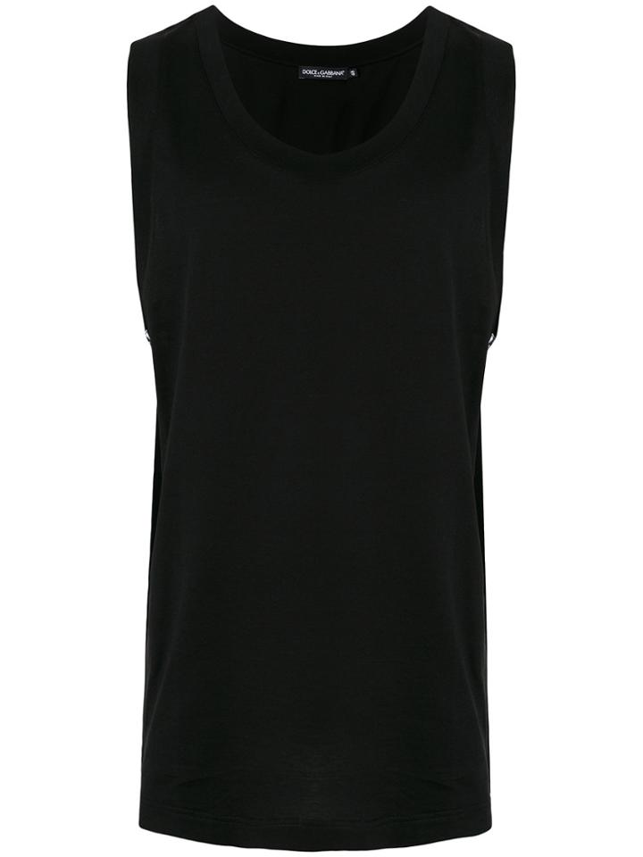 Dolce & Gabbana Logo Side Panel Tank Top - Black