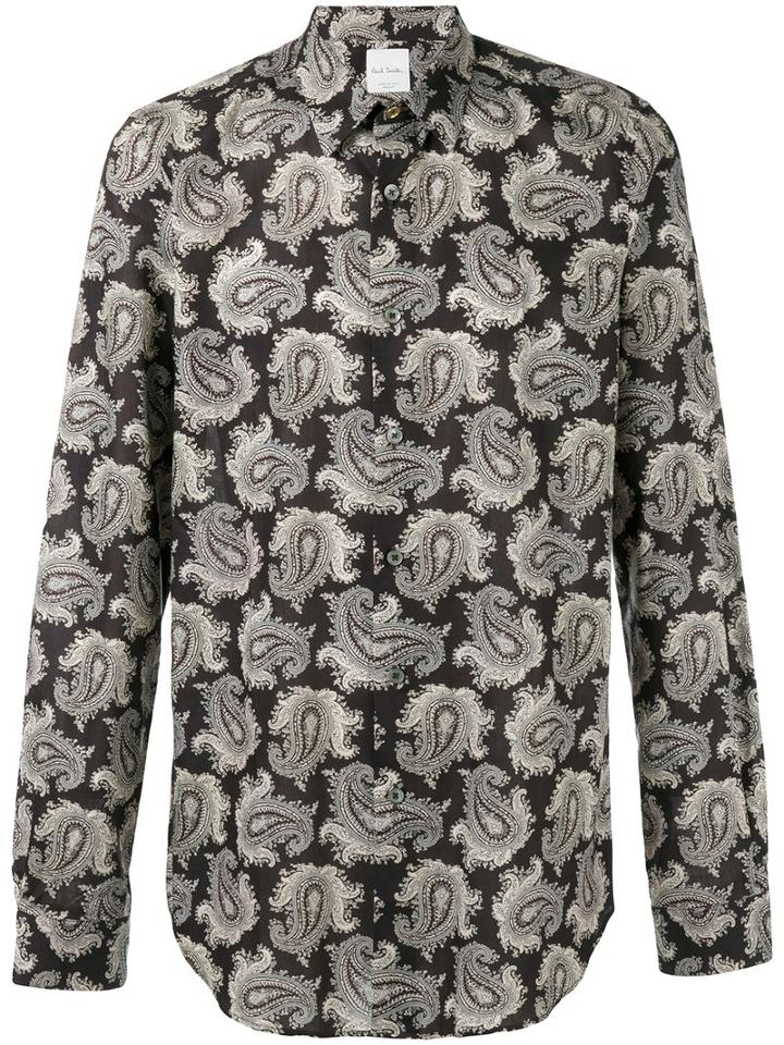Paul Smith Paisley Print Shirt, Men's, Size: Small, Brown, Cotton