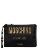 Moschino Logo Plaque Pouch Bag - Black