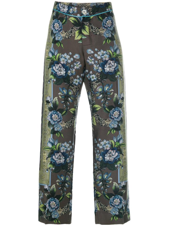 Julius Cropped Drop-crotch Trousers - Blue