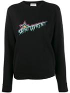 Saint Laurent Logo Print Sweatshirt - Black
