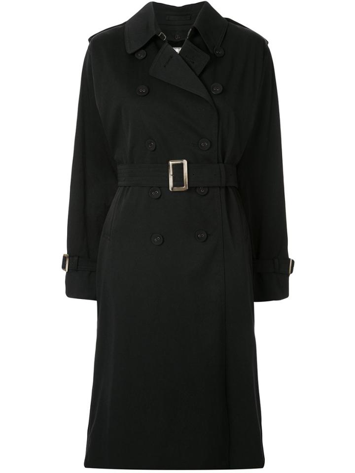 Tu Es Mon Trésor Double-breasted Trench Coat - Black