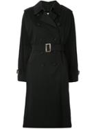 Tu Es Mon Trésor Double-breasted Trench Coat - Black