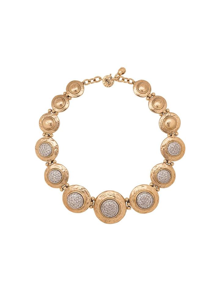 Yves Saint Laurent Pre-owned Crystal Embellished Necklace - Gold