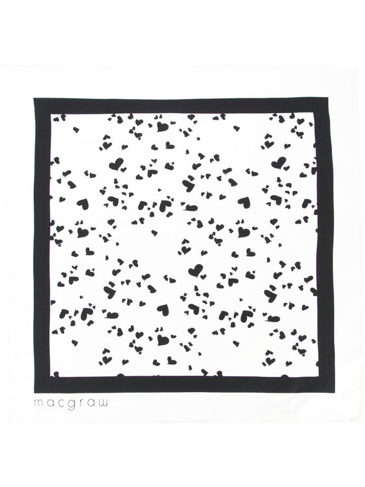 Macgraw Heart Print Necktie - White
