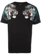 Marcelo Burlon County Of Milan Tiger Hologram Print T-shirt, Men's, Size: Medium, Black, Cotton/polyester