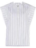 Tibi Liam Stripe Sleeveless Top - White