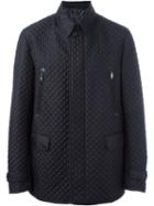 Brioni Zipper And Flap Pockets Jacket, Men's, Size: Large, Blue, Silk