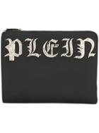 Philipp Plein Logo Plaque Clutch Bag - Black