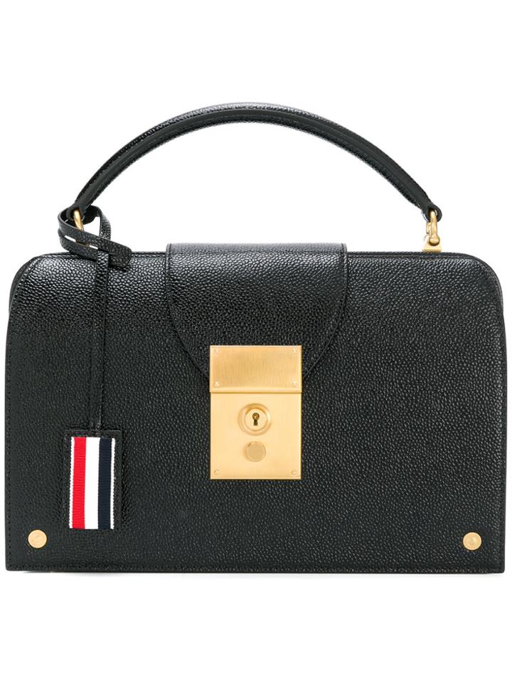 Thom Browne Mrs. Thom Pocketbook (27x18x8 Cm) In Pebble Lucido Leather