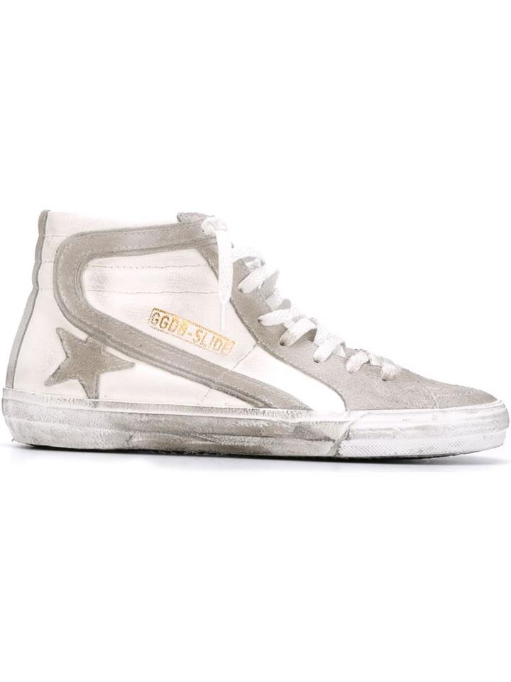 Golden Goose Deluxe Brand Slide Hi-top Sneakers, Women's, Size: 36, Grey, Chamois Leather/rubber/leather