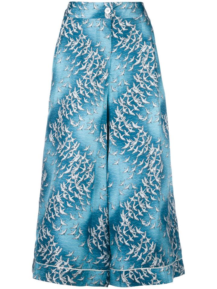 For Restless Sleepers Iperione Pijama Trousers, Women's, Size: Small, Blue, Silk