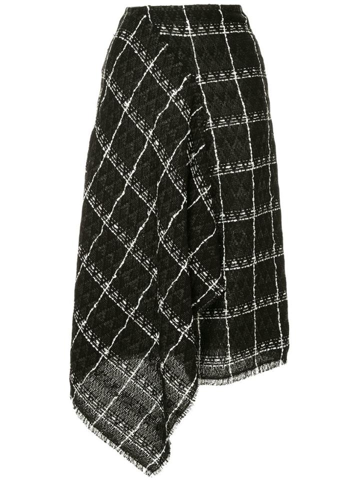 Roland Mouret High Waisted Asymmetric Skirt - Black