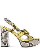 Nº21 Snakeskin Print Sandals - Yellow