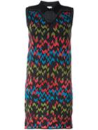 M Missoni Geometric Print Knit Dress, Women's, Size: 38, Cotton/acrylic/polyamide/wool