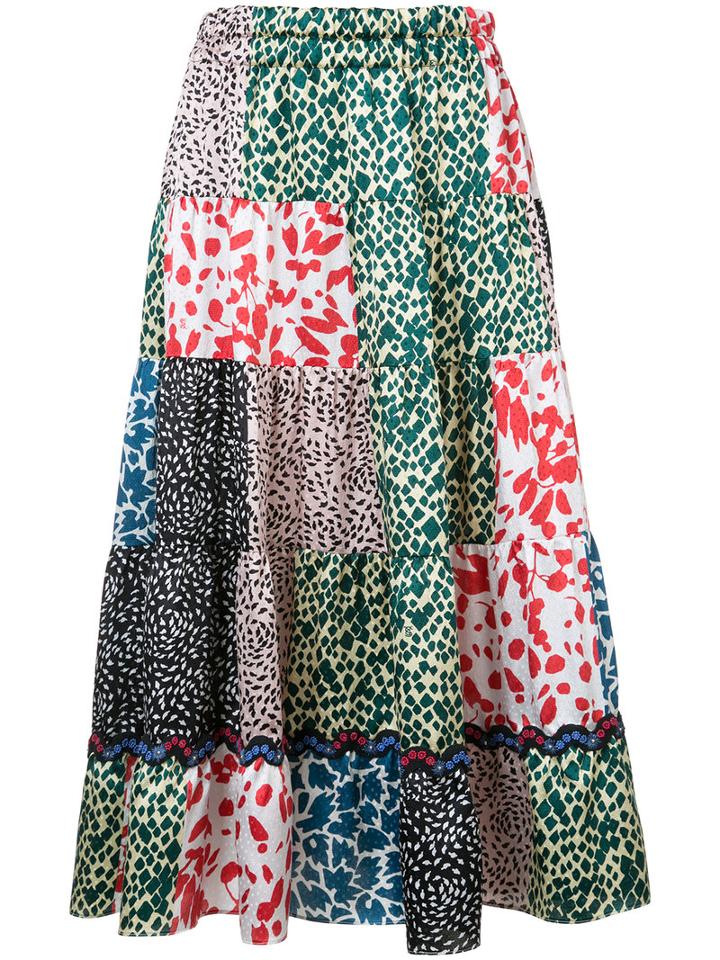 Sonia Rykiel Floral Print A-line Skirt, Women's, Size: 38, Silk