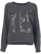 Luisa Cerano Glittered Trim Sweater - Grey