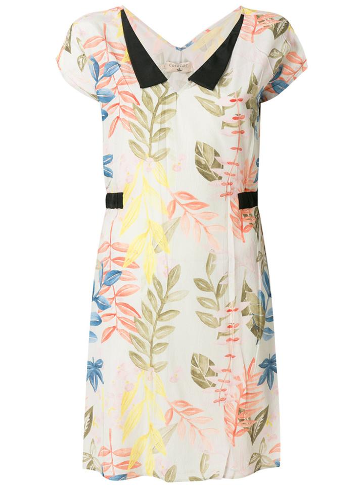 Cotélac Floral Print Shift Dress - Nude & Neutrals