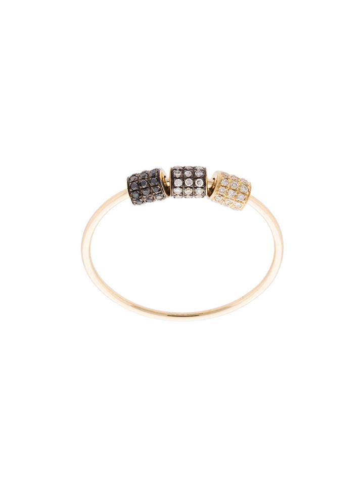 Ef Collection Tonal Diamond Triple Tube Ring - Metallic