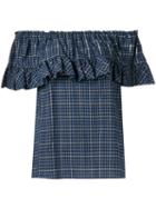 Hache - Ruffled Blouse - Women - Cotton - 44, Blue, Cotton