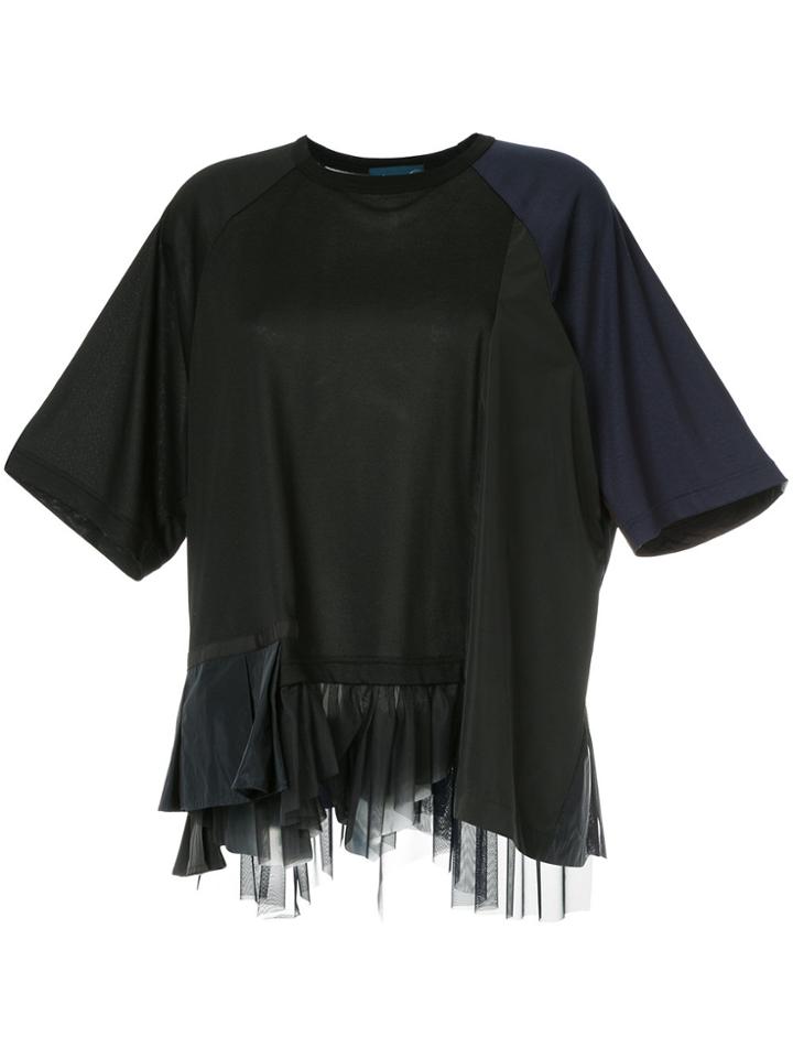Kolor Pleated-hem Blouse - Black