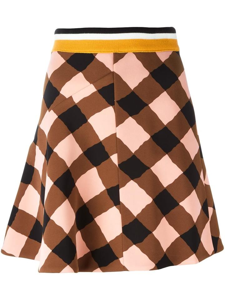 Marni Checked Mini Skirt, Women's, Size: 36, Spandex/elastane/viscose/wool