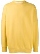 Palm Angels Logo Print Sweatshirt - Yellow