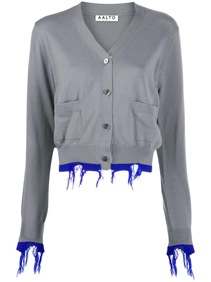 Aalto Distressed Trim Cardigan - Grey