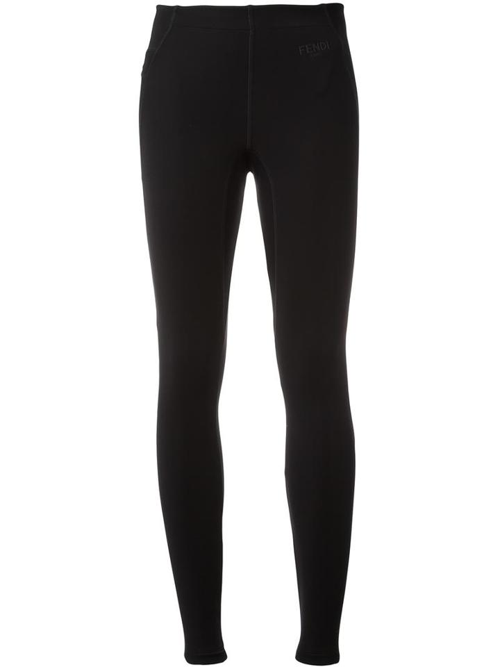 Fendi Classic Leggings, Women's, Size: 38, Black, Polyamide/spandex/elastane