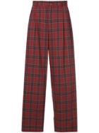 Facetasm Wide-leg Tartan Trousers - Red