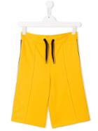 Fendi Kids Teen Logo Appliqué Shorts - Yellow