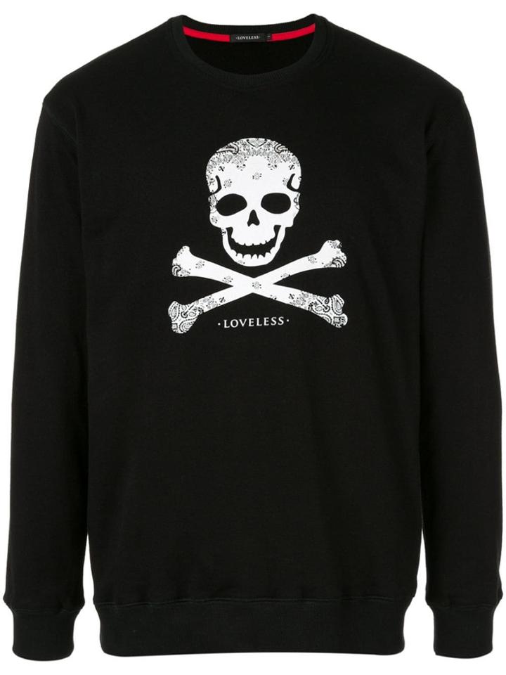 Loveless Skull And Crossbones Sweatshirt - Black