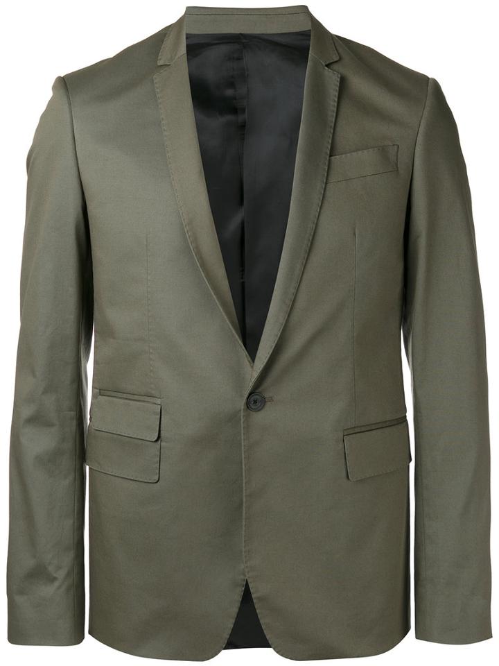 Les Hommes Stitched Detail Blazer, Men's, Size: 52, Green, Cotton/spandex/elastane/viscose