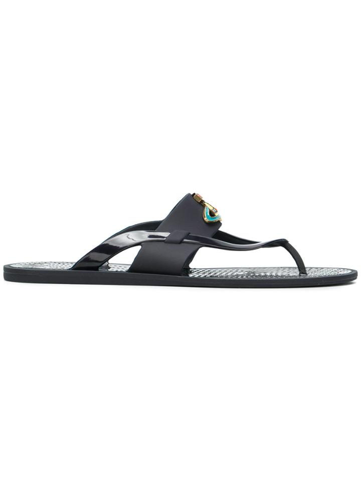 Vivienne Westwood Logo Plaque Flip Flops - Blue