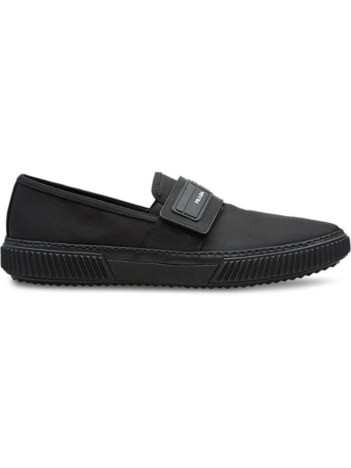 Prada Technical Fabric Slip-ons - Black