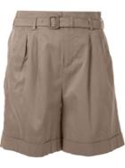 Loveless High Waisted Shorts, Women's, Size: 34, Brown, Cotton/polyurethane/cupro