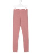 Burberry Kids - Check Cuff Leggings - Kids - Cotton/spandex/elastane - 14 Yrs, Pink/purple
