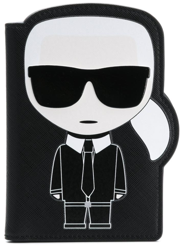 Karl Lagerfeld K/ikonik Passport Holder - Black