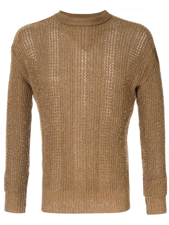 Issey Miyake Pre-owned Open Weave Jumper - Brown