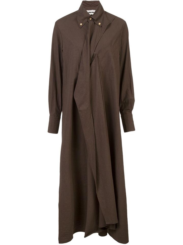Uma Wang Asymmetric Shirt Dress - Brown