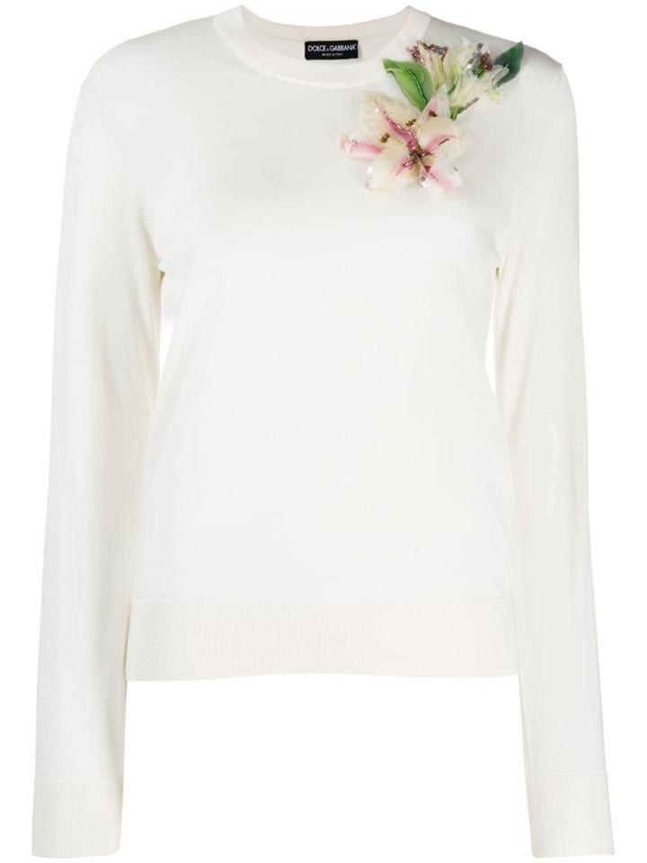 Dolce & Gabbana Sweater With Embroidery - White