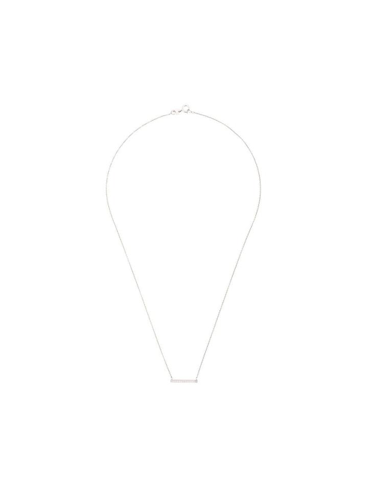 Dana Rebecca 14kt White Gold Sylvie Rose Diamond Bar Necklace - Silver