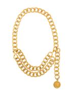 Chanel Vintage Layered Oversize Chain Necklace, Women's, Metallic